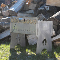 Мангал автоматический на 8 шампуров с гравировкой - рыболов