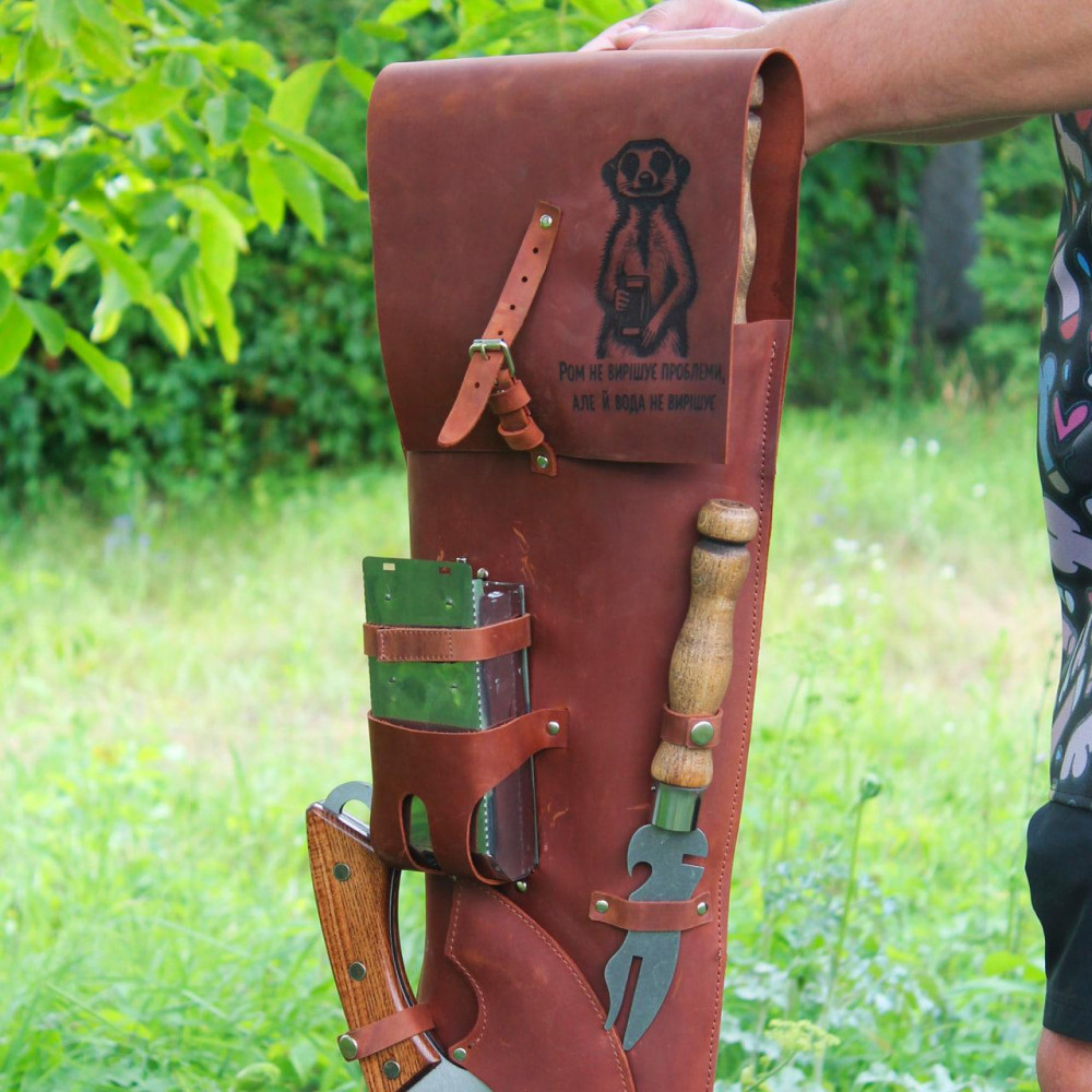 Кожаный чехол с отделом под шашлычницу SP49481