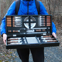 Набор для гриля и барбекю "Базовый" в деревянном кейсе