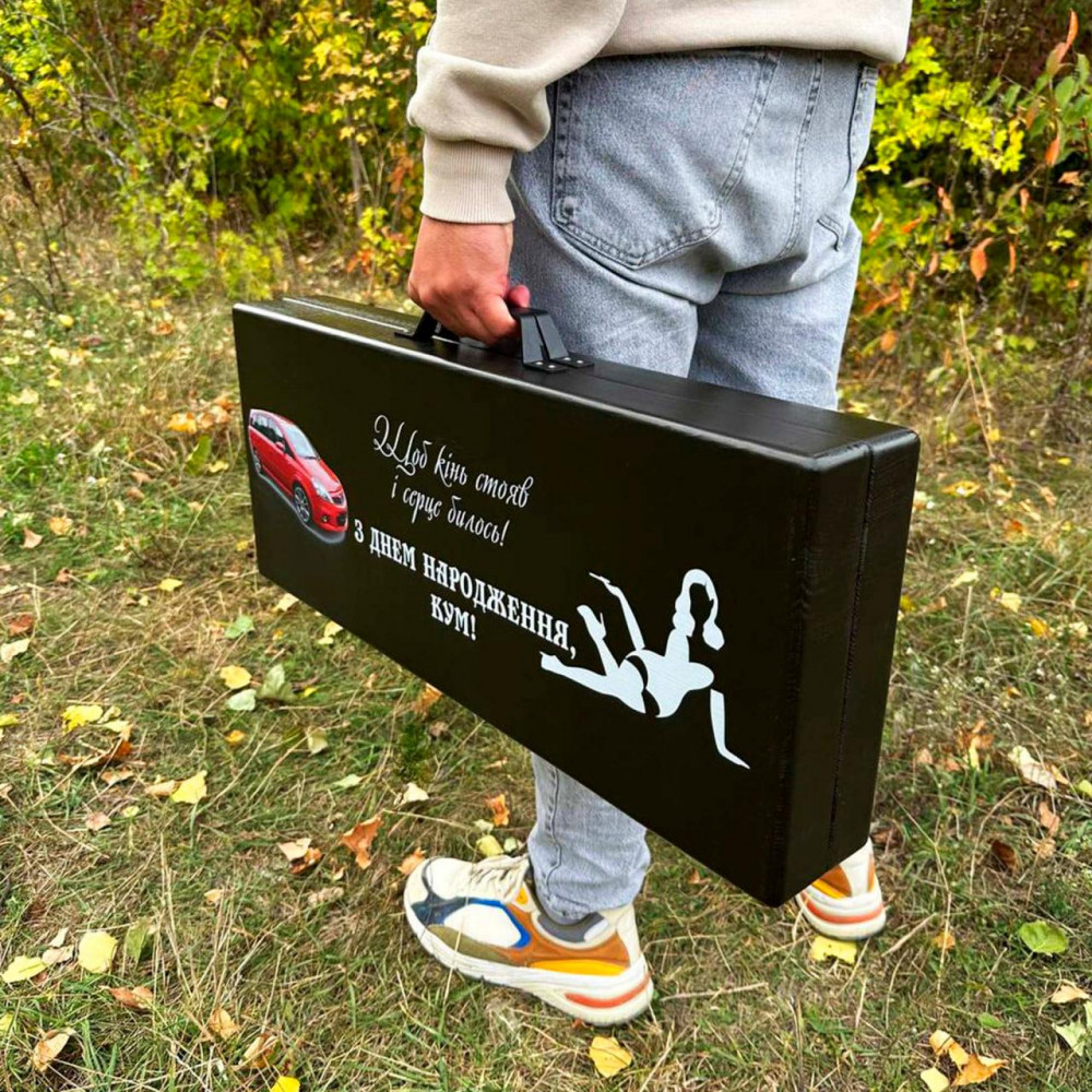 Набір для гриля та барбекю "Базовий" у дерев'яному кейсі з друком (УФ/UV друк) SP49517