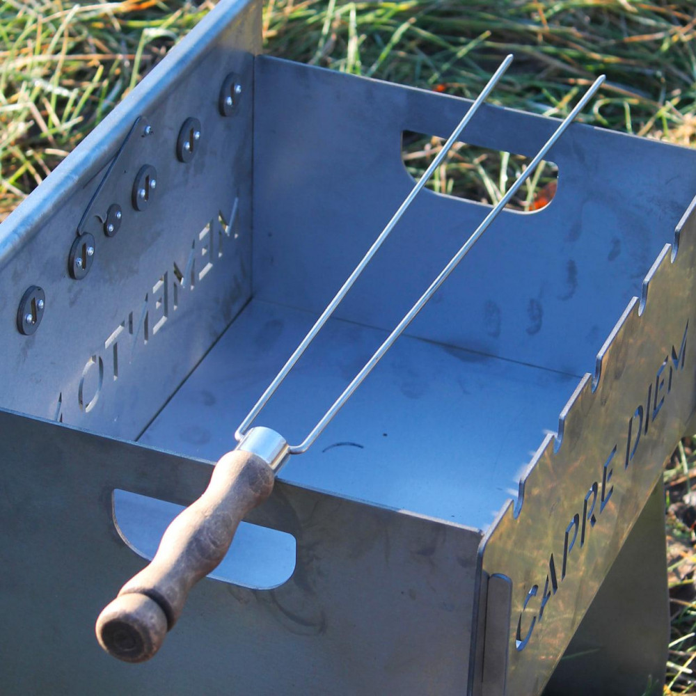 Шампур подвійний для овочів з дерев'яною ручкою SP57464