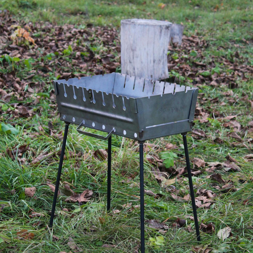 Мангал-валіза (чемодан) 1.5 мм на 10 шампурів з нержавійки / раскладной жаровня гриль SP64233