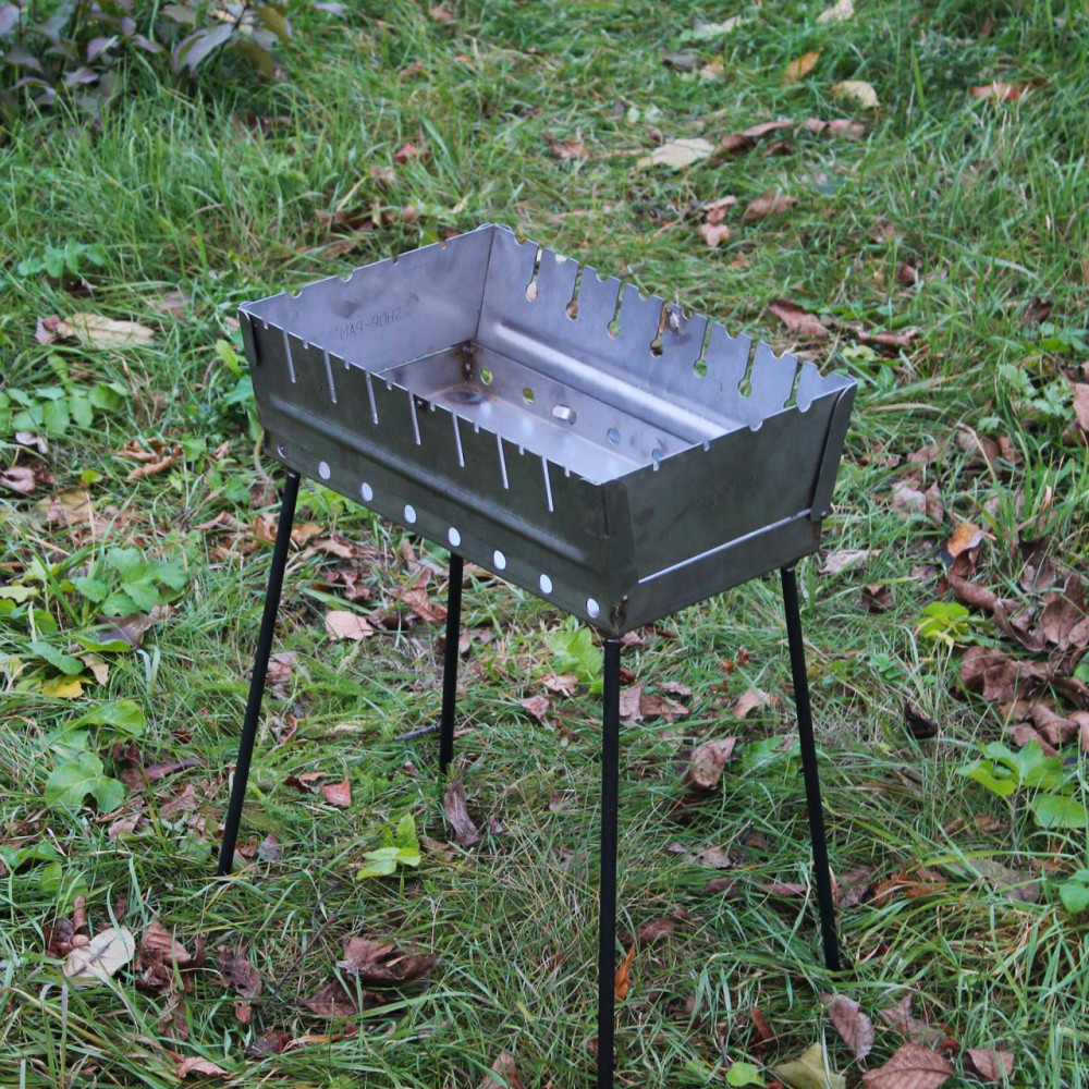 Мангал-валіза (чемодан) 1.5 мм на 8 шампурів з нержавійки / раскладной жаровня гриль SP81879