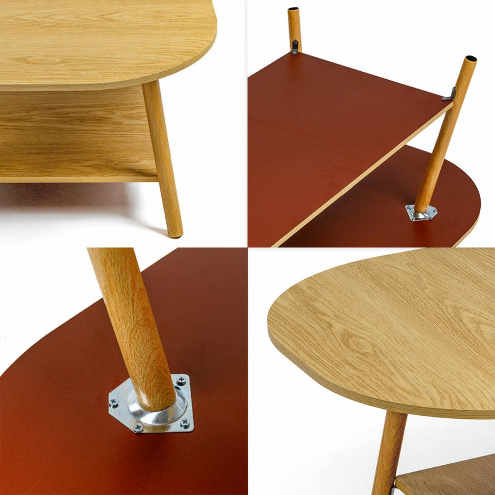 Столик кавовий овальний 120х60х41,5см WOOD BROWN SW-00003363 SW-00003363