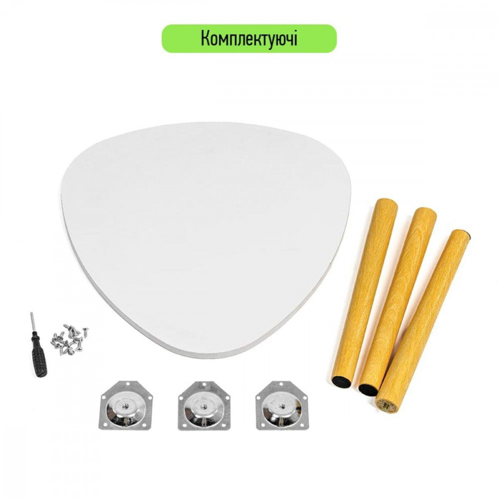 Столик журнальний трикутний 40х40х31см Білий SW-00003365 SW-00003365