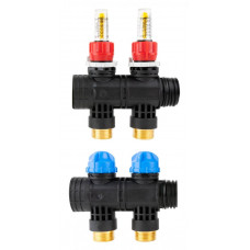 81252 Розподілювач для колектора на 2 контура з витратоміром