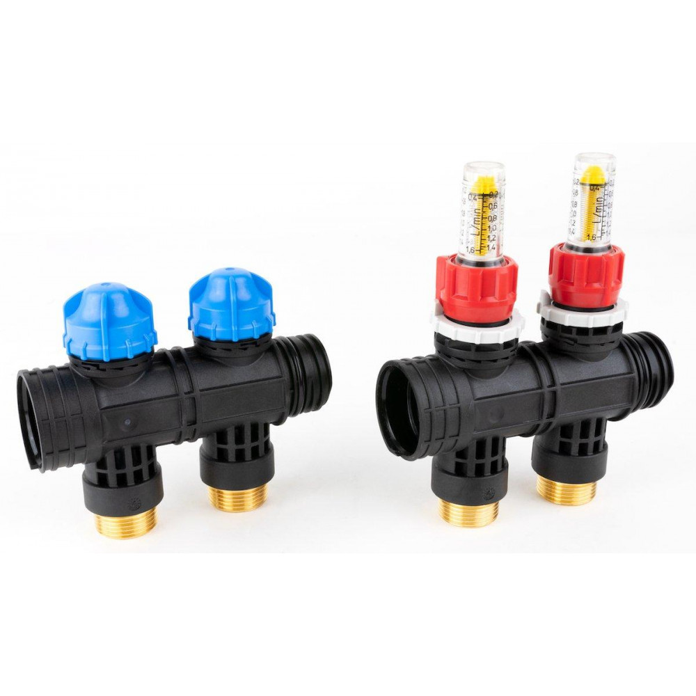 81252 Розподілювач для колектора на 2 контура з витратоміром 81252