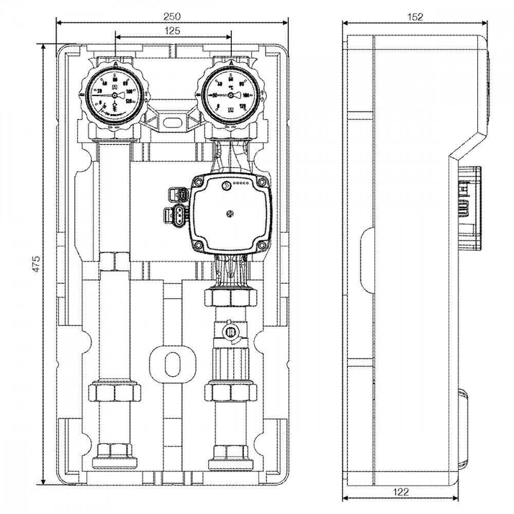 77643 насосна група AFRISO 180-1 без циркуляційного насосу 77643