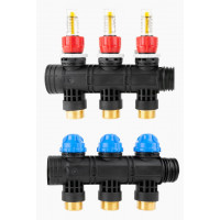 81253 Розподілювач для колектора на 3 контура з витратоміром