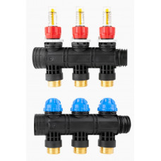 81253 Розподілювач для колектора на 3 контура з витратоміром