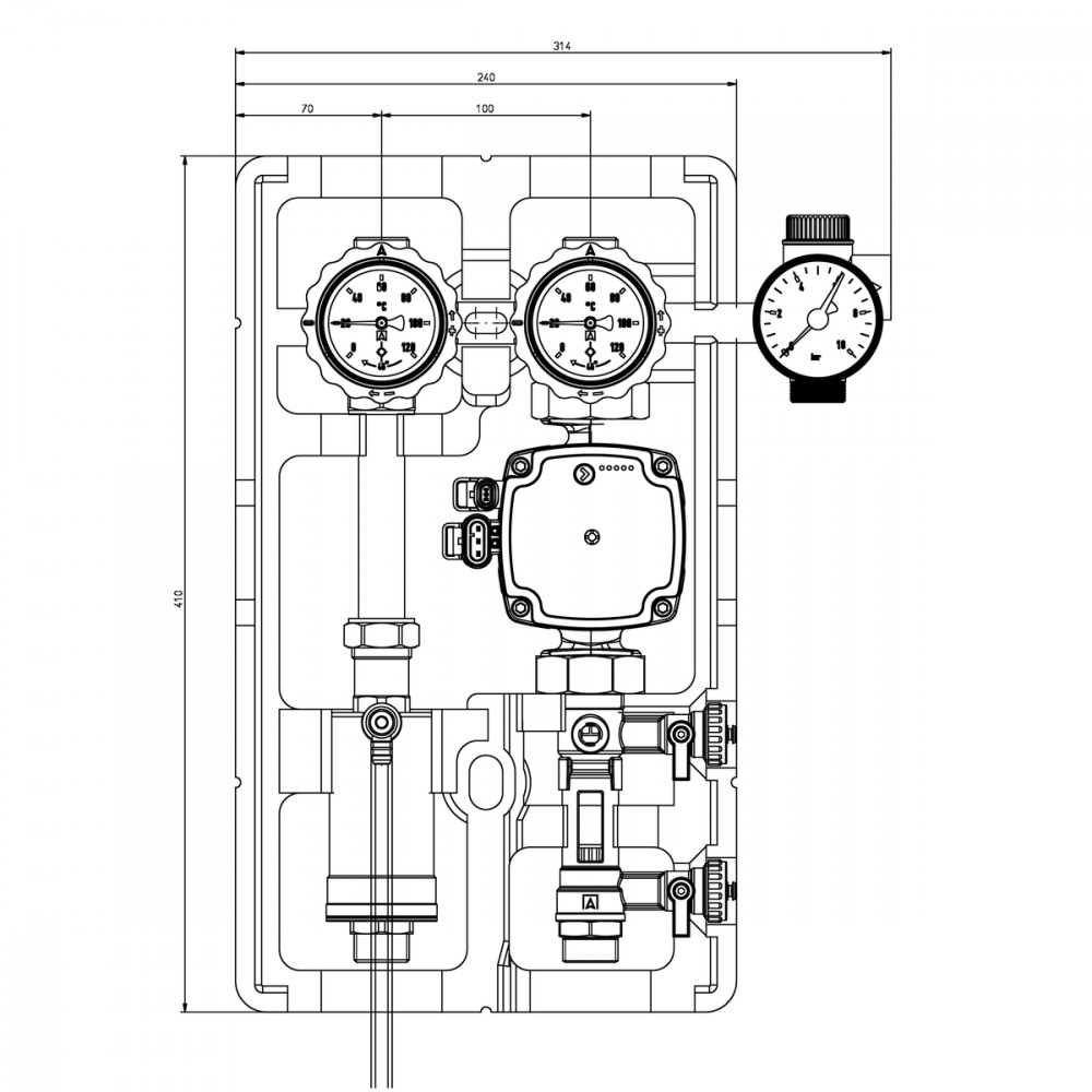 77889 насосна група для сонячних систем AFRISO 130-4, G 3/4" з циркуляційним насосом 77889
