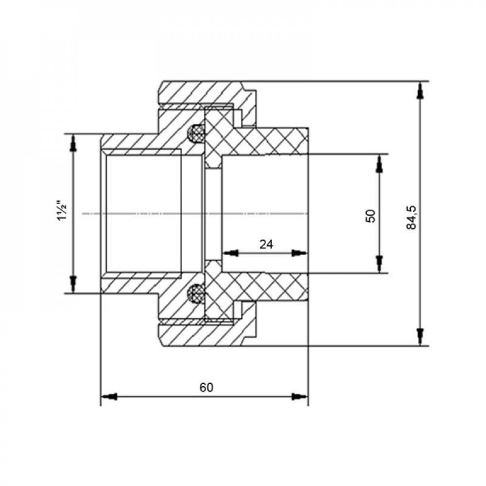 Американка PPR Blue Ocean 50х1" 1/2 ВР SD00003416