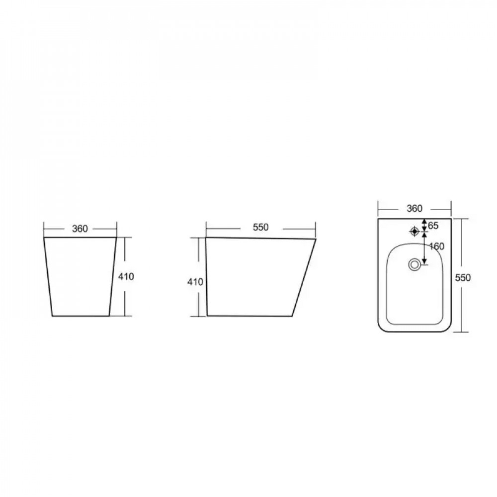 Біде підлогове Qtap Tern 550x360x410 White QT1744003CW SD00042534