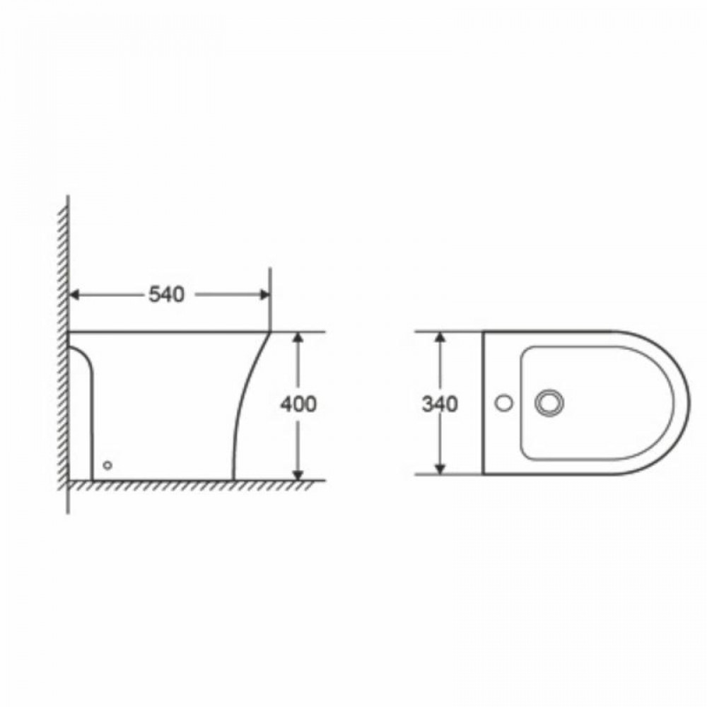 Біде підлогове Qtap Presto 540×340×400 White QTPRE29W43056 SD00049173