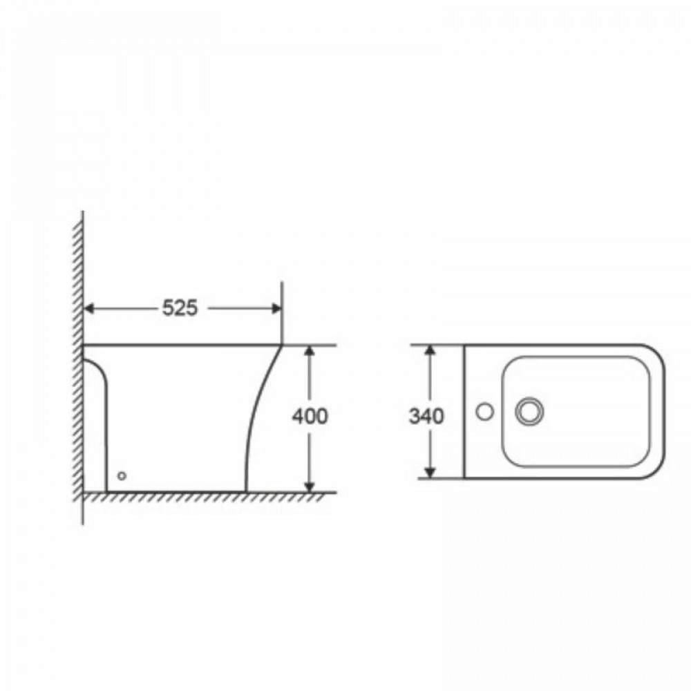 Біде підлогове Qtap Presto Quadro 540×340×400 мм, White QTPRE29W49124 SD00055248