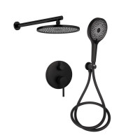 Душова система універсальна Qtap Scorpio прихованого монтажу на два споживача QTSCO113BLM45897 Black Matt