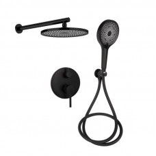 Душова система універсальна Qtap Scorpio прихованого монтажу на два споживача QTSCO113BLM45897 Black Matt