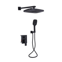 Душова система для душу Qtap Gemini прихованого монтажу на два споживачки QTGEM113BLM45697 Black Matt