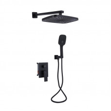 Душова система для душу Qtap Gemini прихованого монтажу на два споживачки QTGEM113BLM45697 Black Matt