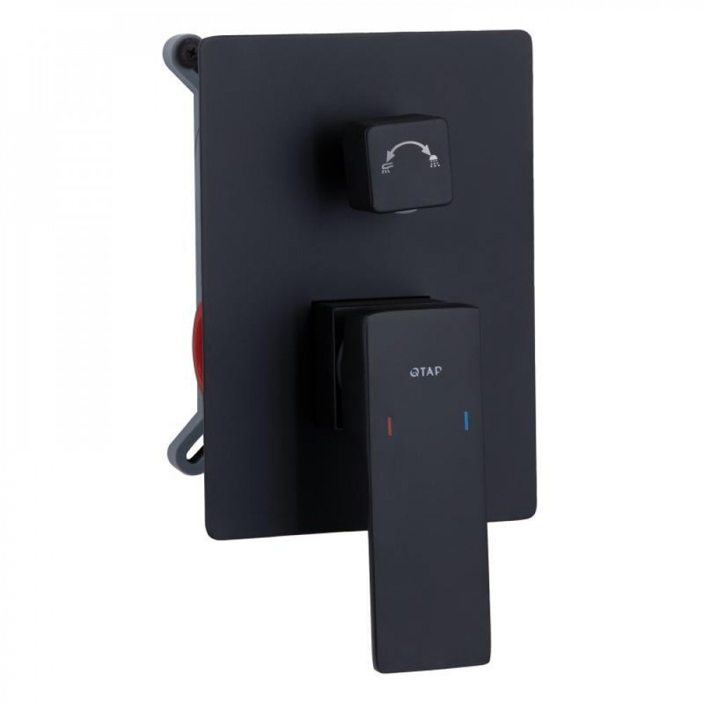 Душова система для душу Qtap Gemini прихованого монтажу на два споживачки QTGEM113BLM45697 Black Matt SD00051821