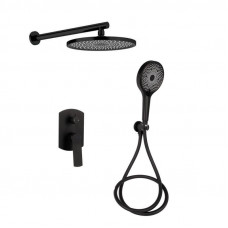 Душова система універсальна Qtap Slavonice прихованого монтажу на два споживача QTSLA113BLM45900 Black Matt