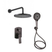 Душова система універсальна Qtap Slavonice прихованого монтажу на два споживача QTSLA113GMB45899 Gunmetal Black PVD