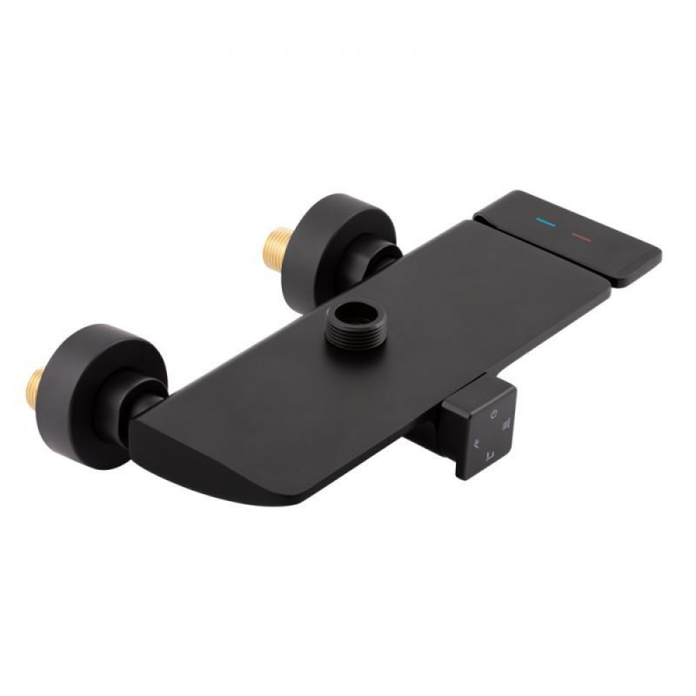 Душова система універсальна Qtap Sloup на три споживача (з виливом) з полицею QTSL51105OGB Black Matt SD00041851