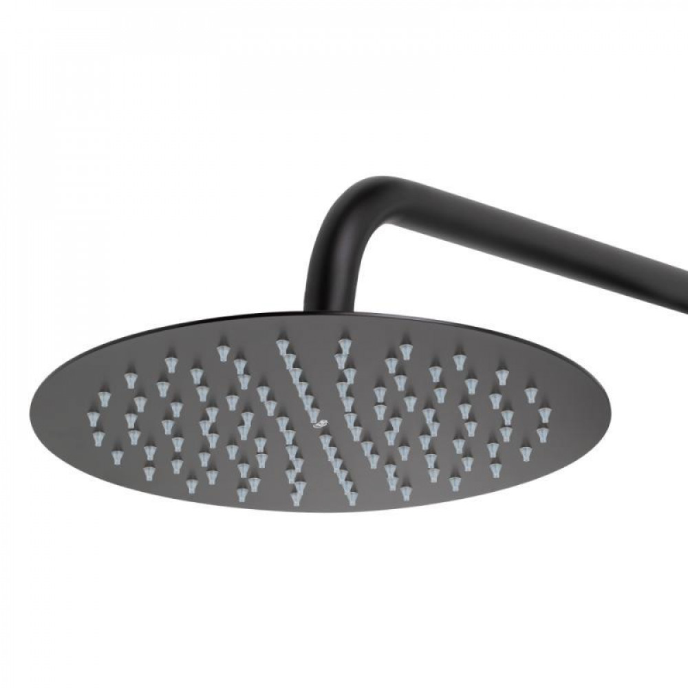 Душова система універсальна Qtap Sloup на три споживача (з виливом) з полицею QTSL51105OGB Black Matt SD00041851