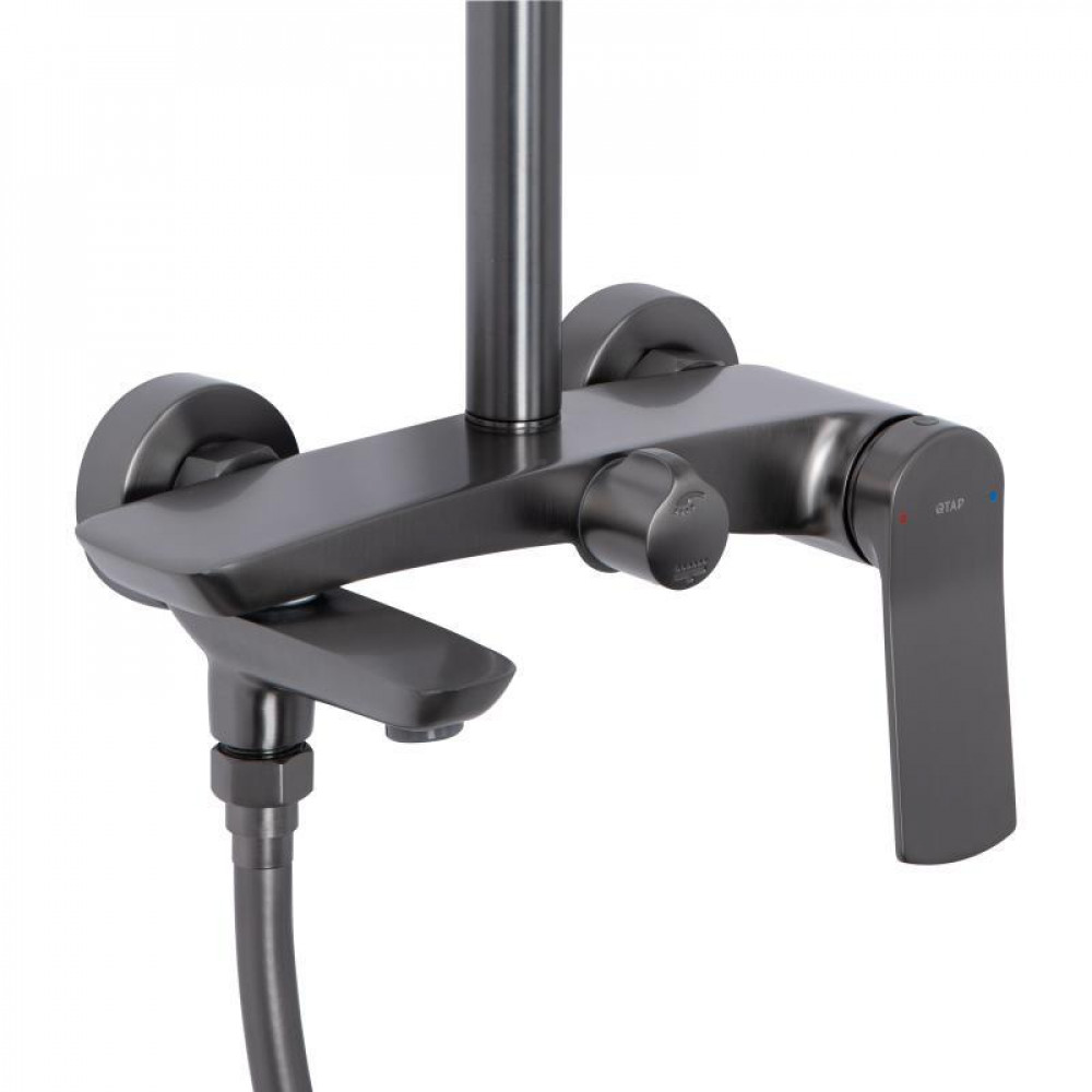 Душова система універсальна Qtap Slavonice на три споживача (з виливом) QTSLA111GMB45910 Gunmetal Black PVD SD00052034