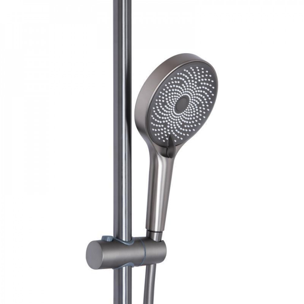 Душова система універсальна Qtap Slavonice на три споживача (з виливом) QTSLA111GMB45910 Gunmetal Black PVD SD00052034