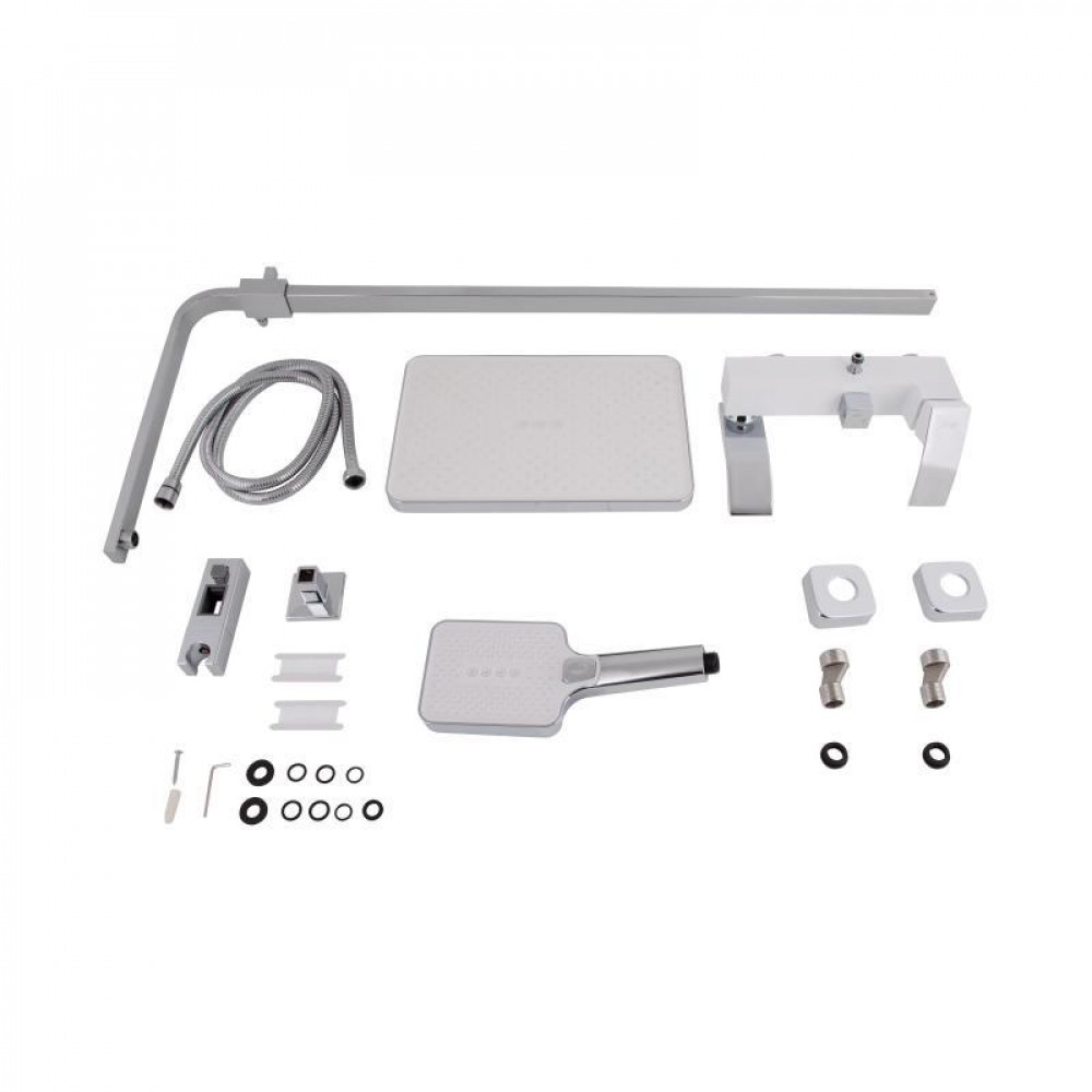 Душова система універсальна Qtap Swan Cascada на три споживача (з виливом) QTSWA111CRW45570 Chrome/White SD00051694