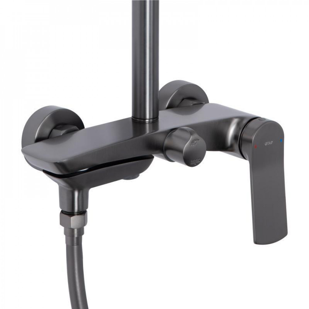 Душова система універсальна Qtap Slavonice на три споживача (з виливом) QTSLA111GMB45910 Gunmetal Black PVD SD00052034