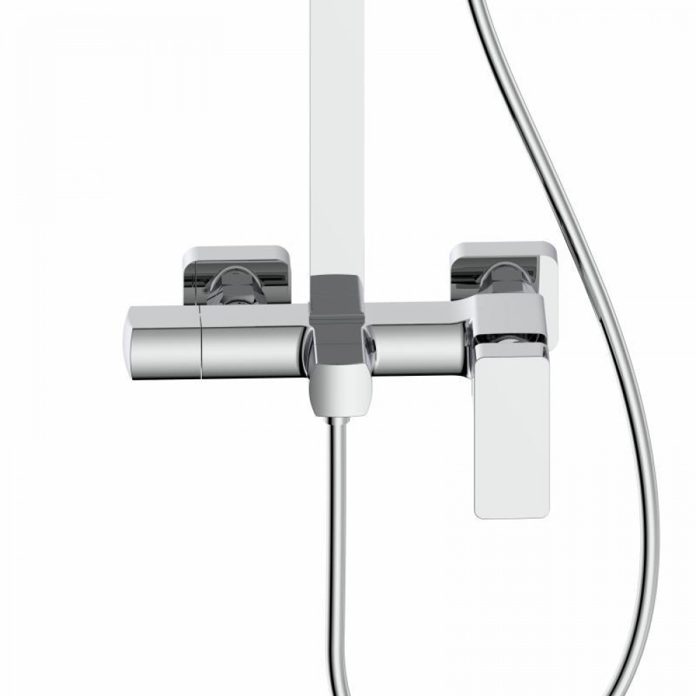 Душова система для кабіни Qtap Capricorn на три споживача (з виливом) 53103KNC Chrome SD00047514