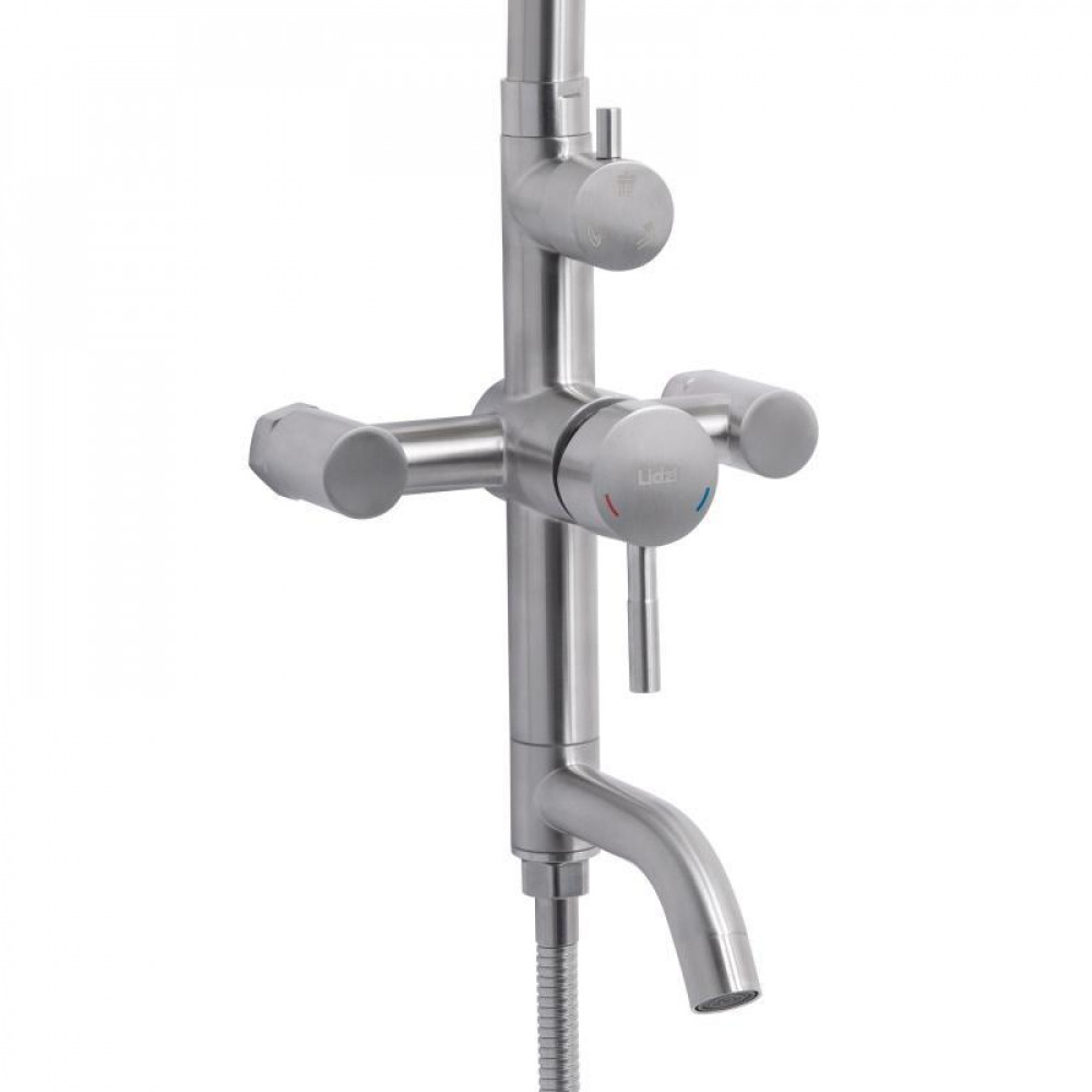 Душова система універсальна Lidz Aria 1030 на три споживача (з виливом) (k35) LDARI1030NKS34932 Nickel SD00041036