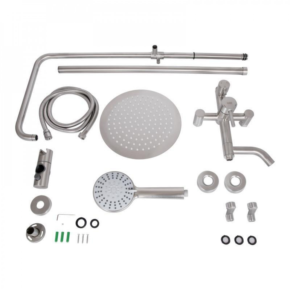 Душова система універсальна Lidz Aria 1030 на три споживача (з виливом) (k35) LDARI1030NKS34932 Nickel SD00041036