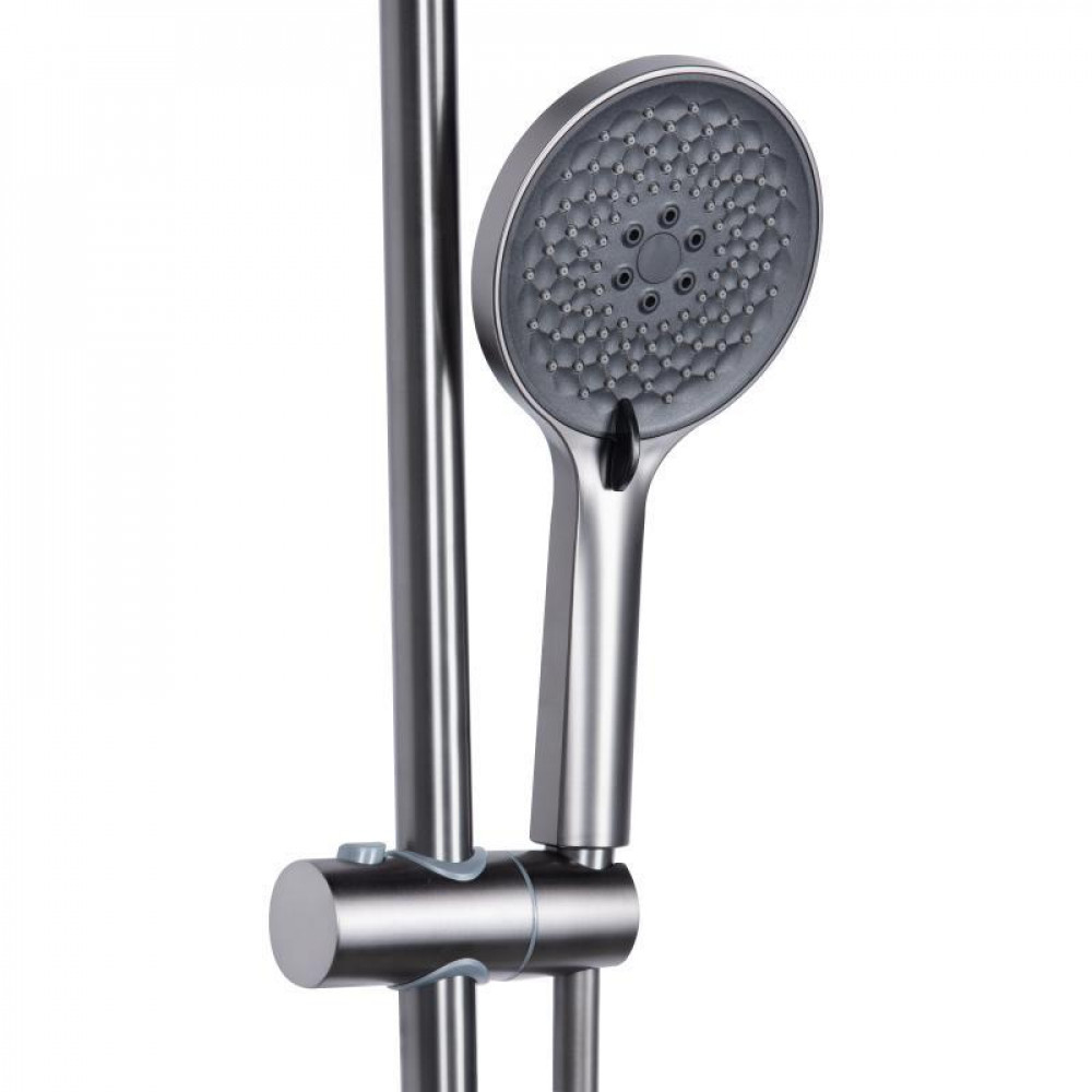 Душова система універсальна Qtap Vlasta New на три споживача (з виливом) QTVLA111GMB45651 Gunmetal Black PVD SD00051775