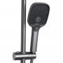 Душова система універсальна Qtap Gemini на три споживача (з виливом) QTGEM111GMB45688 Gunmetal Black PVD SD00051812