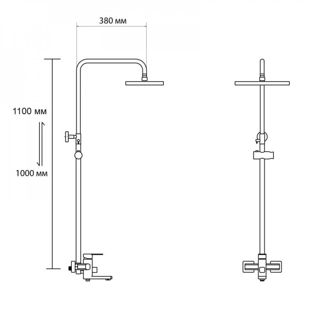 Душевая система універсальна Lidz Sofi 1030 на три споживачі (з виливом) (k35) LDSOF1030CRM44975 Chrome SD00051099