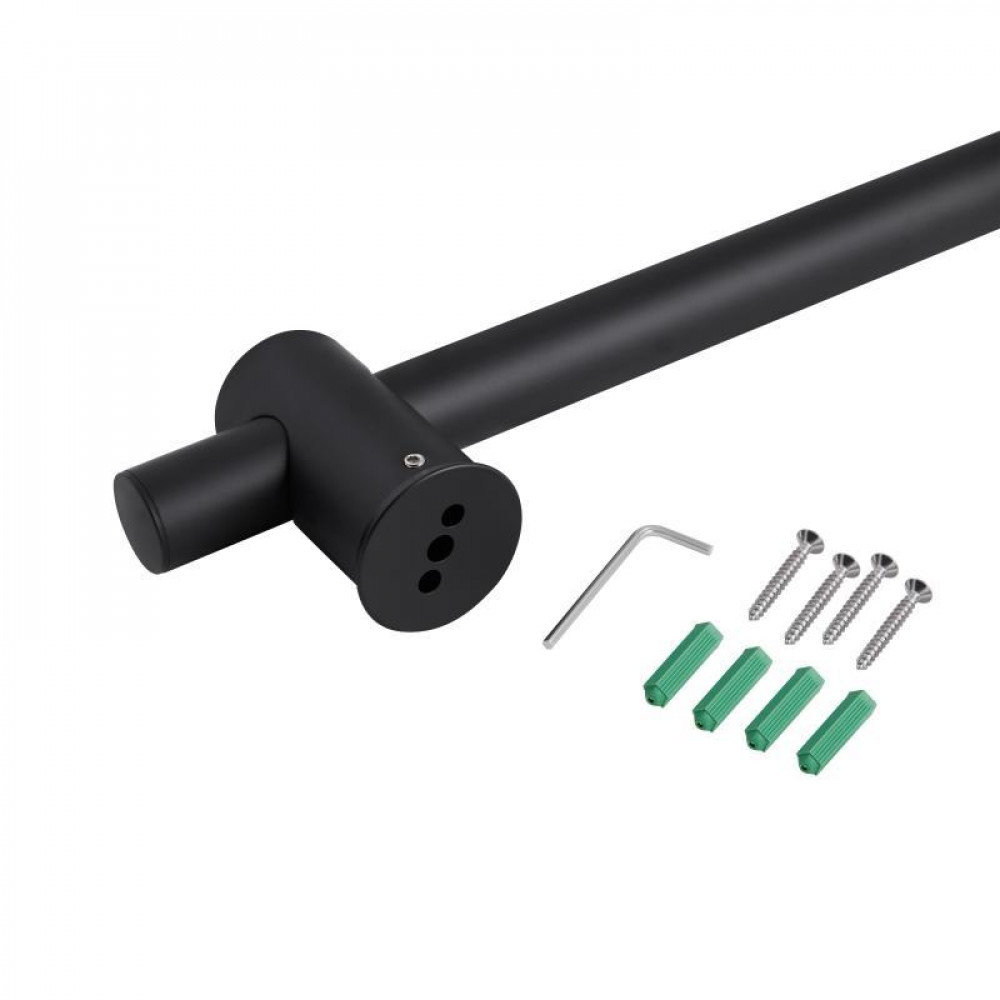 Душова стійка з тримачем універсальна Qtap Lepit 665 мм округла QTLEP82103OB Black Matt SD00047525