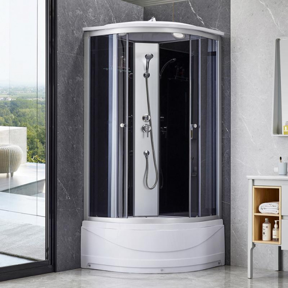 Душовий бокс Lidz Tani SB90x90.SAT.HIGH.GR, скло тоноване 4 мм SD00039859