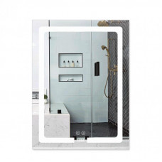 Дзеркало Lidz Kubis 600х800 з LED-підсвічуванням Touch, з антизапотіванням, з димером, рег. яскравості