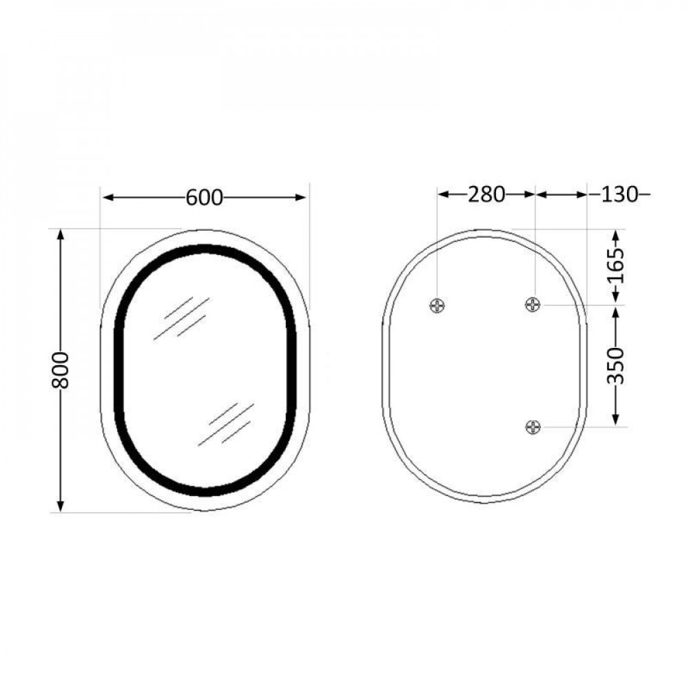 Дзеркало Qtap Gemini 600х800 з LED-підсвічуванням Touch, з антизапотіванням, з димером, рег. темп. кольору SD00052321