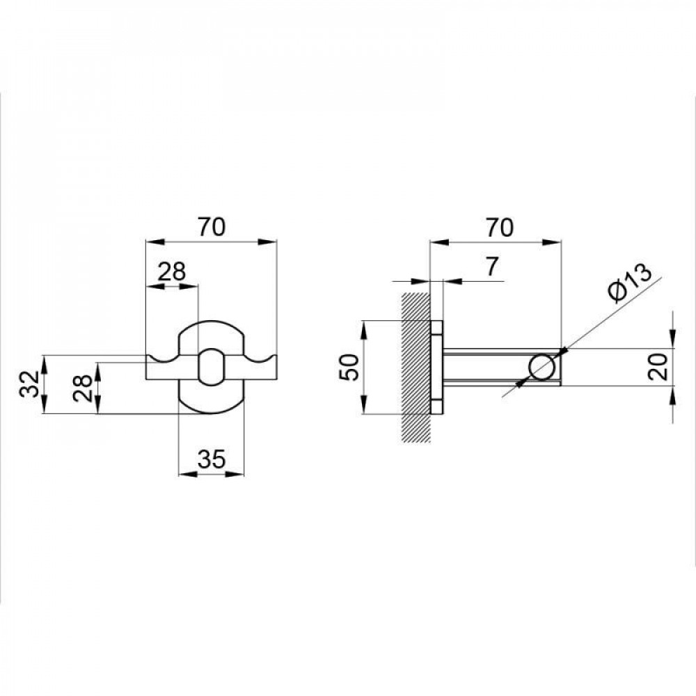 Гачок Qtap Liberty подвійний QTLIBCRM1154 Chrome SD00031274