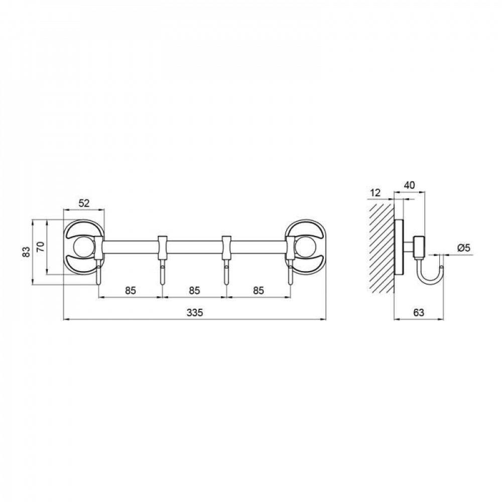 Тримач Lidz Oreo 0804 4 гачка LDORE0804CRM22175 Chrome SD00028272