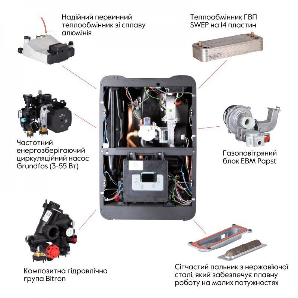 Котел газовий Airfel MAESTRO 24 кВт двоконтурний конденсаційний SD00050492