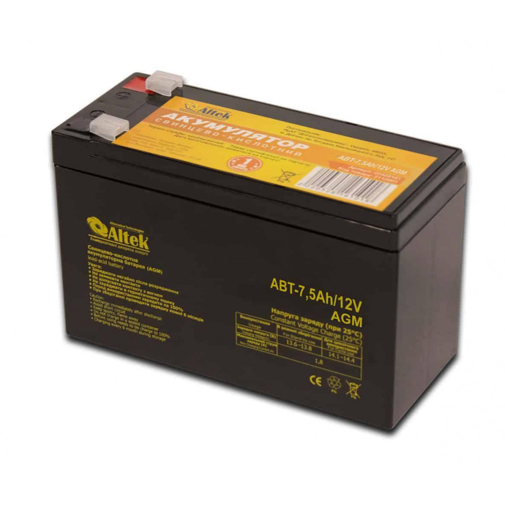 Акумулятор ALTEK ABT 7,5Ah 12V AGM 2114997