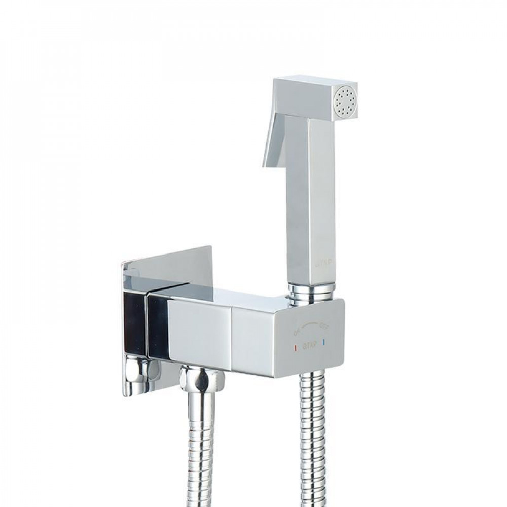 Набір для гігієнічного душу Qtap Inspai-Varius квадратний прогресивний картридж QTINSVARCRMV00440701 Chrome SD00055225