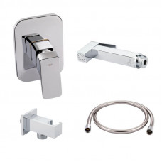 Комплект для душу Qtap Namesti Chrome: Змішувач QTNAM6025102NC + Шланг QTHADPVC120C + Лійка QTCRMB120 + Підключення QTCRMBH130