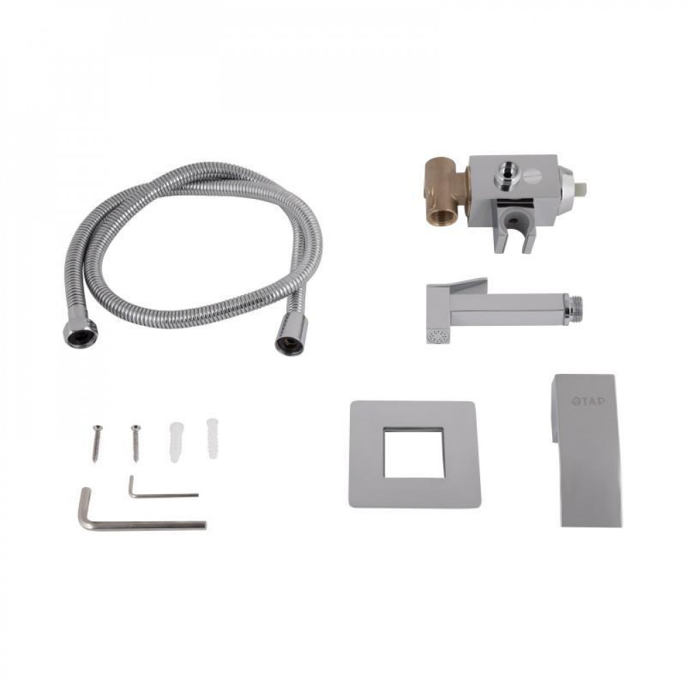 Набор для гігієнічного душу Qtap Swan Cascada прямокутний QTSWA262CRM45567 Chrome SD00051691