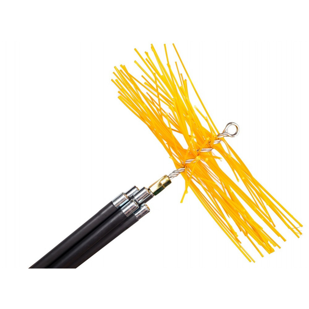 Універсальний набір для чищення димоходу Savent, щітка 400 мм та гнучкі ручки 1 м х 6 шт 110972